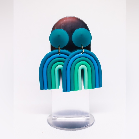 #001 Rainbow clay earrings - Picture 3 of 5